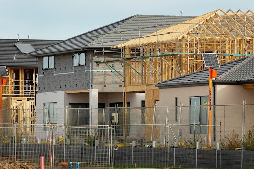  A construction site for residential homes.